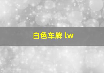 白色车牌 lw